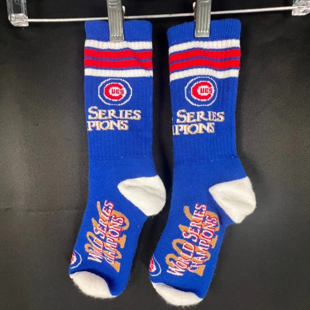 Chicago Cubs 2016 World Series Champions Socks Royal Blue MLB Crew Socks Mens